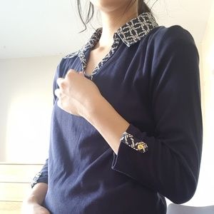 Karen Scott collared elbow sleeve shirt